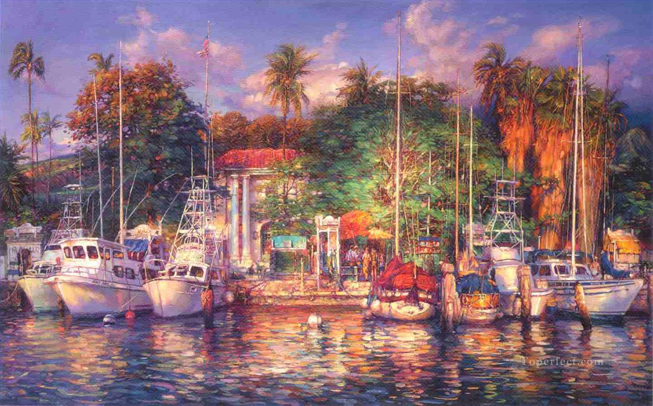 Lahaina Afternoon yacht Oil Paintings